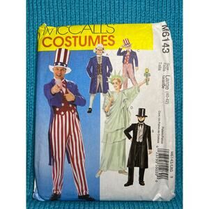 McCalls 6143 costume mens uncle sam statue of liberty lincoln size large 40 42